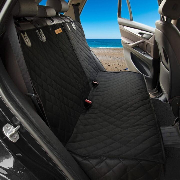 Husa matlasata, impermeabila pentru bancheta spate auto - material rezistent, 122 cm, negru [7]