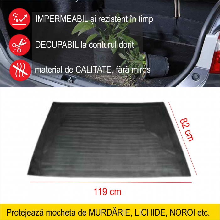 NOU! Covor impermeabil pentru portbagaj decupabil la conturul dorit - marime universala [3]