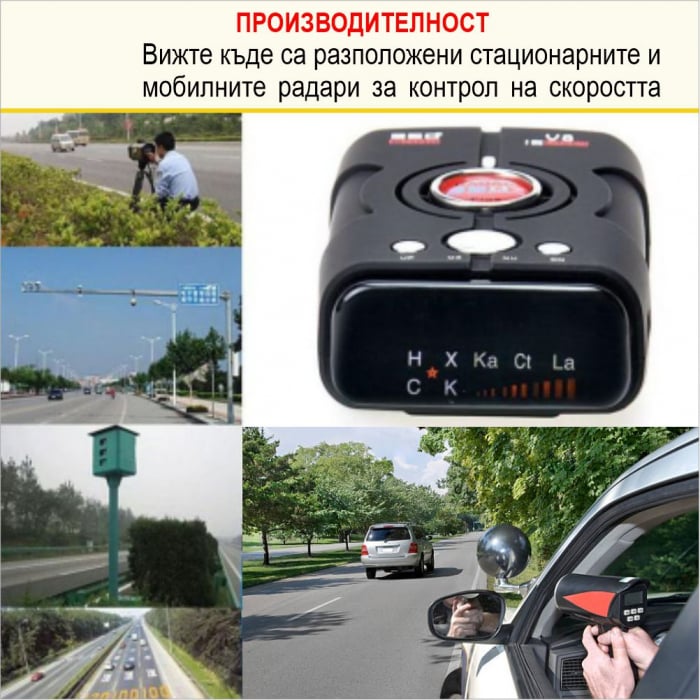 НОВО! Вижте къде са разположени стационарните и мобилните радари за контрол на скоростта с НОВИЯ радарен детектор V8 360 Plus със звуково и светлинно предупреждение и засичане на 360 градуса [2]