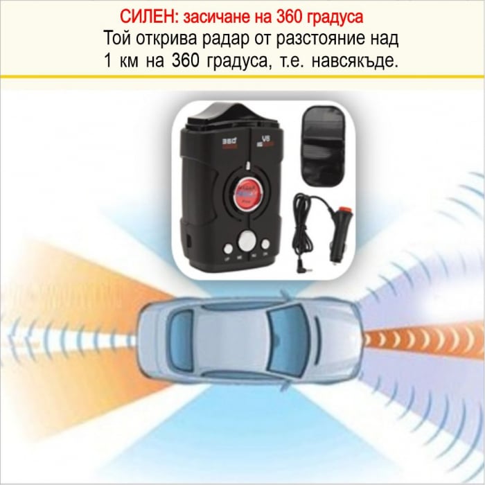 НОВО! Вижте къде са разположени стационарните и мобилните радари за контрол на скоростта с НОВИЯ радарен детектор V8 360 Plus със звуково и светлинно предупреждение и засичане на 360 градуса [5]