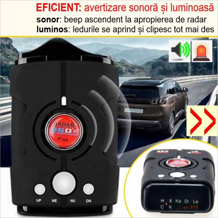 Detector Radar V8 360 Plus cu alerta sonora + luminoasa si arie de detectie la 360 grade [4]
