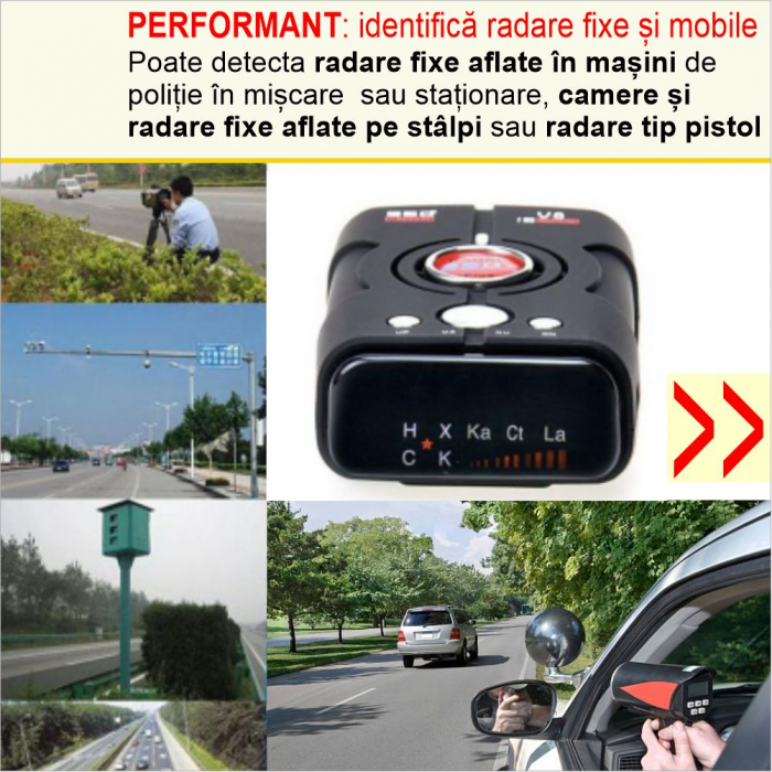 Detector Radar V8 360 Plus cu alerta sonora + luminoasa si arie de detectie la 360 grade [3]