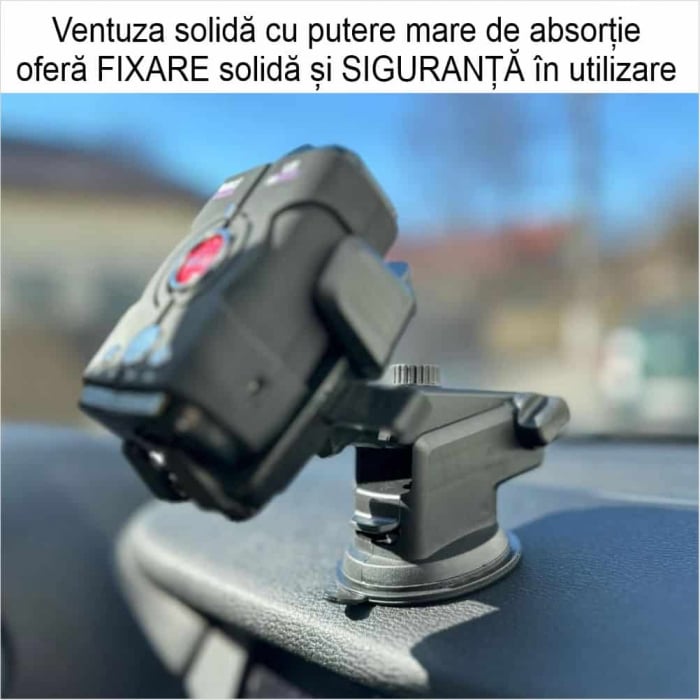 Suport cu ventuza pentru prindere de parbriz pentru telefon/detector/camera/gps etc [3]