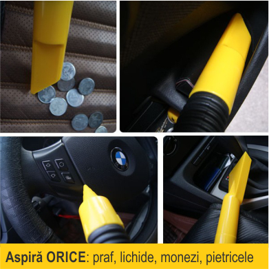 Aspirator auto turbo 2 in 1: ASPIRA umed + uscat si UMFLA obiecte din plastic [2]