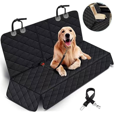 Husa matlasata, impermeabila pentru bancheta spate auto - material rezistent, 122 cm, negru [5]