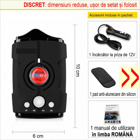 Detector Radar V8 360 Plus cu alerta sonora + luminoasa si arie de detectie la 360 grade [7]