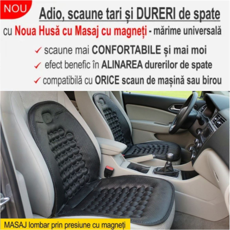OFERTA SAPTAMANII - NOU! Set 2 Huse cu Masaj Magnetic cu efect benefic in alinarea durerilor de spate si imbunatatirea tonusului muscular - marime universala