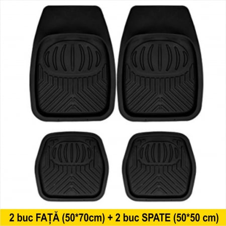 Set complet de 4 covoare auto tip tavita, cu margini inalte, impermeabile - marime universala [3]