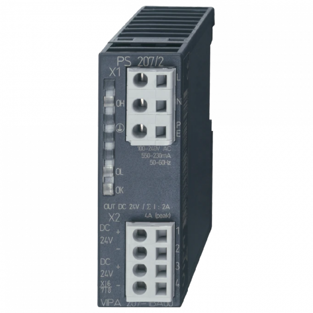 207-1BA00, Sursă de alimentare PS 207, intrare 100-240VAC, ieșire 24VDC, 2A [1]