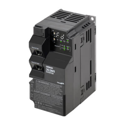 3G3M1-AB004-ECT, Convertizor M1, 0.4/0.55 kW (HD/ND), 3.0/3.5 A (HD/ND), 200 VAC, 1~ intrare, OLV/CLV control, EtherCAT, STO [1]
