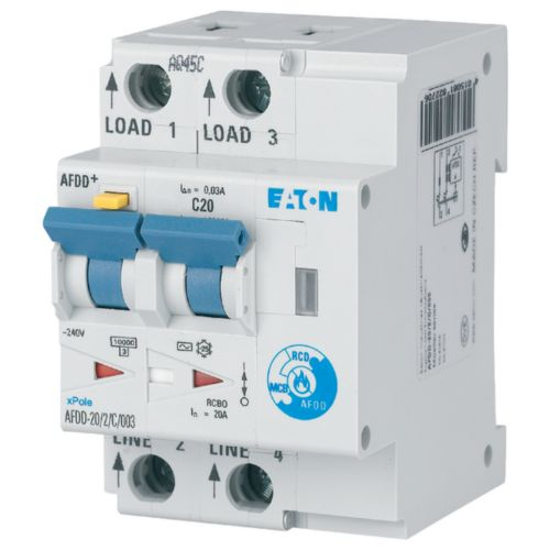 AFDD-20/2/B/003-A, Siguranta de protectie impotriva arcului electric + RCBO, In=20A,  2 poli, curba B, 6kA,  30mA, tip A [1]