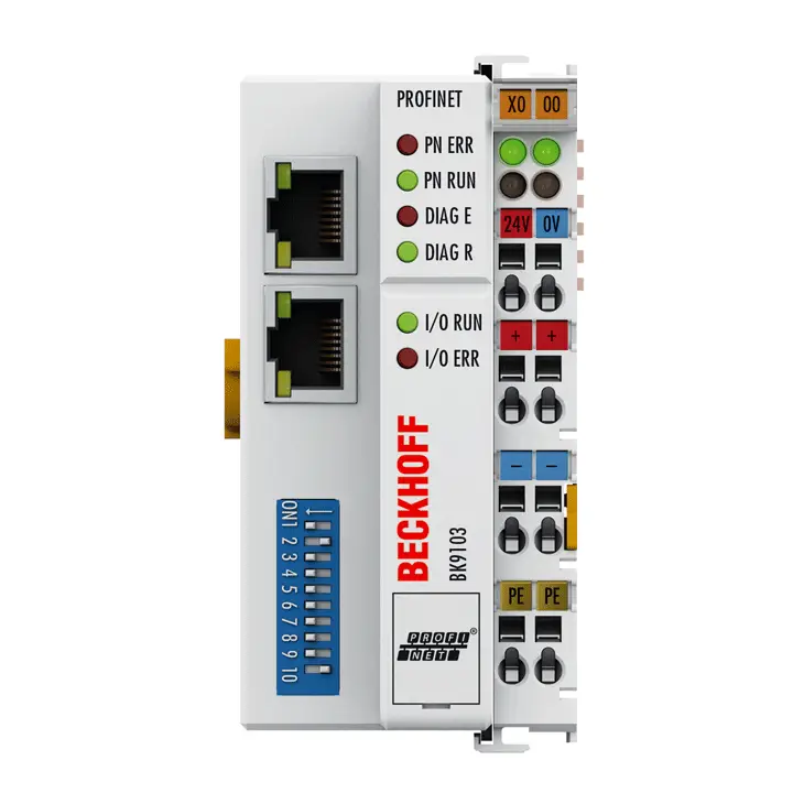 BK9103, Cuplaj de magistrală PROFINET până la 64 de terminale de magistrală (cu comutator cu 2 canale integrat) [1]