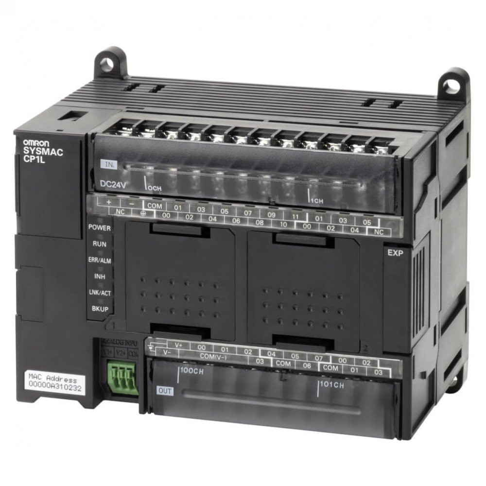 PLC, alimentare 24 VDC, 18 intrari x 24 VDC, 12 x relee iesire 2 A, 2 x intrari analogice, program 10k pasi + 32k cuvinte, 1 x  Ethernet [1]