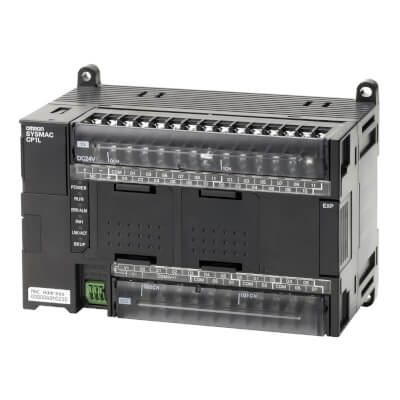 PLC, alimentare24 VDC, 24 intrari x 24 VDC, 16 x NPN iesire 0.3 A, 2 x intrari analogice, program 10k pasi + 32k cuvinte, 1 x  Ethernet [1]
