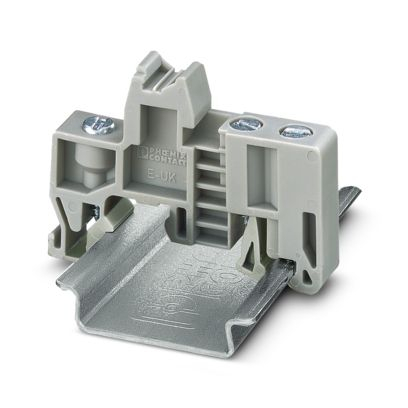 E/UK, Suport de capăt, Montare pe șină DIN NS 32 sau NS 35, material: PA, gri [1]