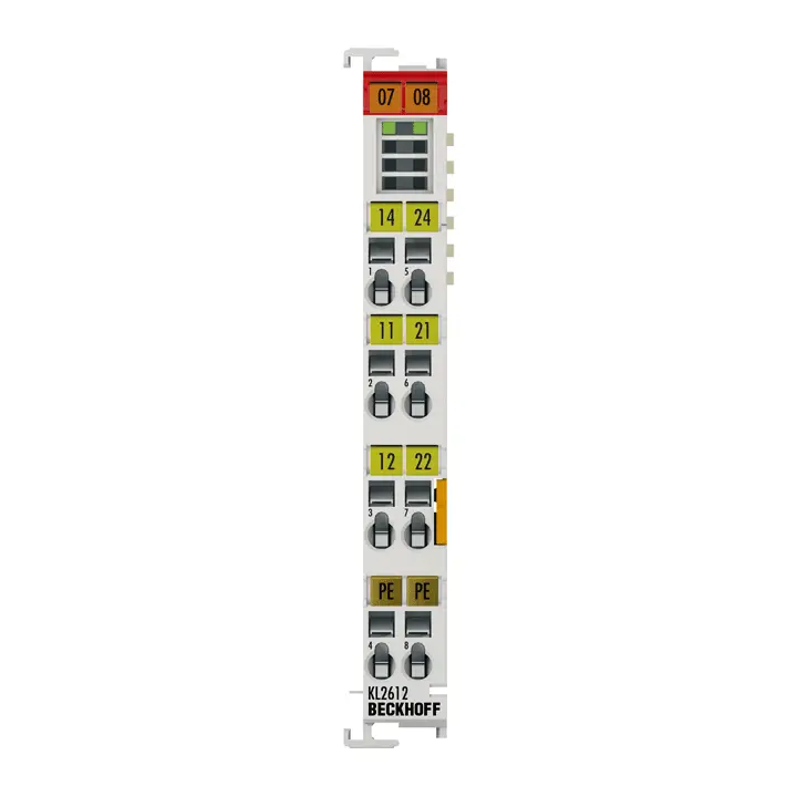 KL2612, Terminal de magistrală, ieșire releu cu 2 canale, 125 V AC, 30 V DC, 0,5 A AC, 2 A DC [1]