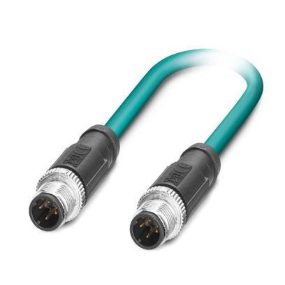 NBC-M12MSD/15,0-93E/M12MSD, Cablu de rețea, Ethernet CAT5 (100 Mbps) 4 poziții, mufă dreaptă M12, lungime cablu: 15 m [1]