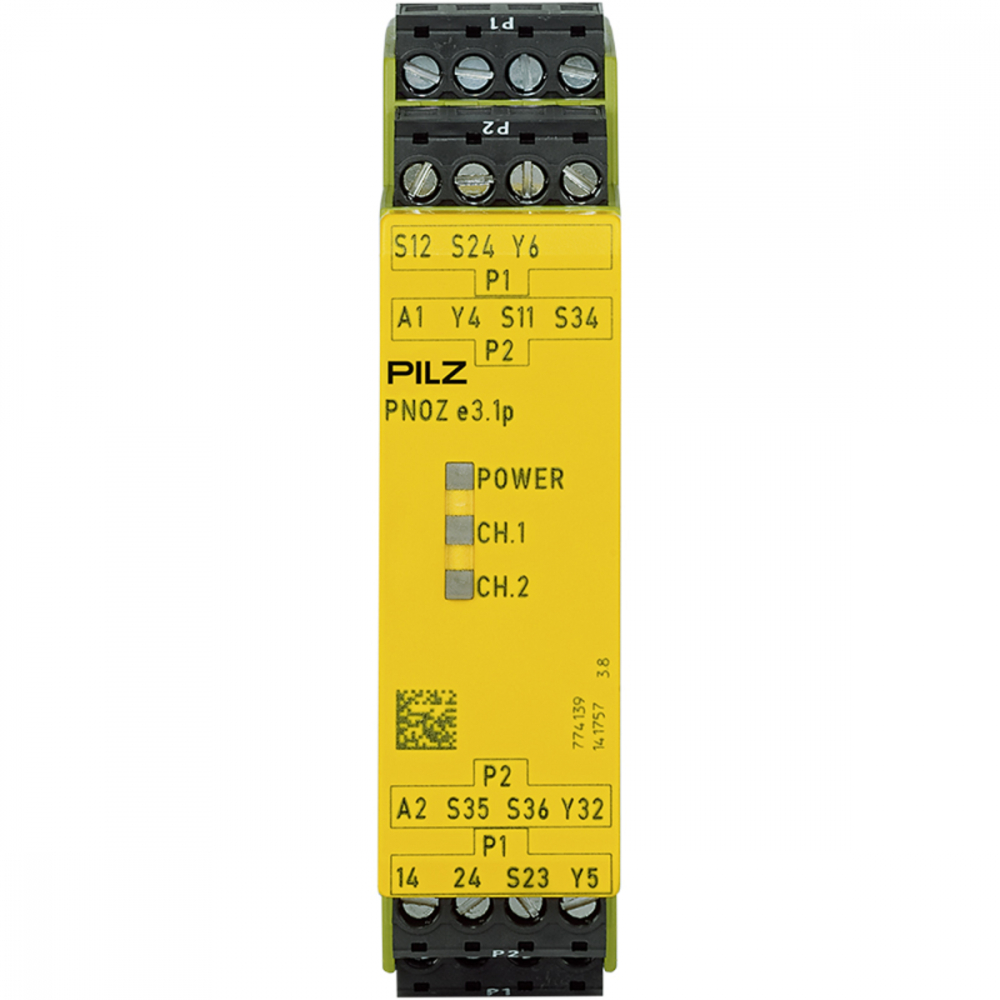 PNOZ e3.1p 24VDC 2so, Releu de siguranță (autonom), intrări: cablare cu 2 canale [1]