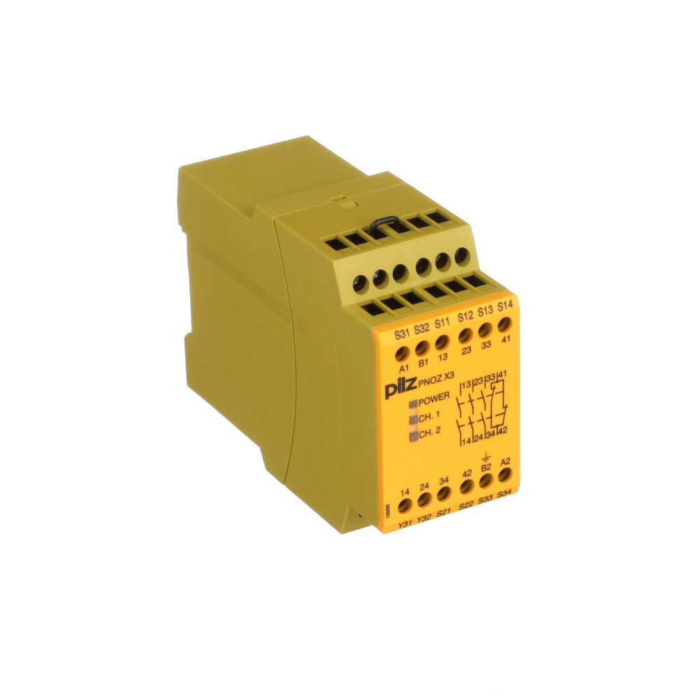 PNOZ X3 240VAC 24VDC 3n/o 1n/c 1so, Releu de siguranță (autonom), intrări: 1/2 canal [1]