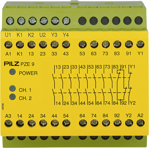 PZE 9 24VDC 8n/o 1n/c, Extindere contact, intrări: cablare 1/2 canal [1]