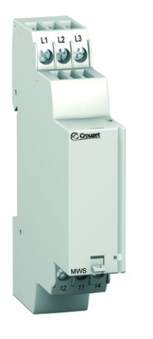 Relee si control - 84873029, Releu de monitorizare a fază MWS, trifazat, 183-528 VAC, 208-440 VAC, 1 C/O, 8 A, șină DIN, 17,5 mm