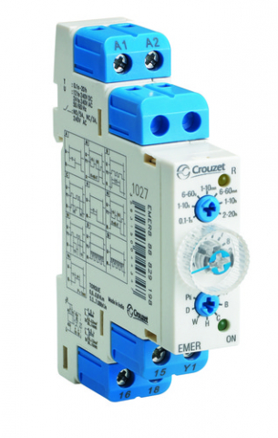 Relee de timp analogice - 88829198, Temporizator Essential EMER8, 12-240 VDC / 24-240 VAC, 1 C/O, 5 A, 0,1 - 20 h, Multifunctional (A - At - B - C - D - Di - H - Ht - Pe - W), Sina DIN, 17,5 mm
