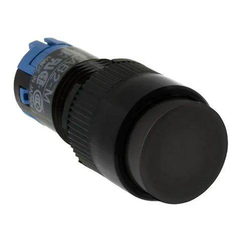 Butoane - AB2M-M1PB, Buton neiluminat / seria A, momentan, rotund, decupaj panou Ø12 mm, IP65 negru