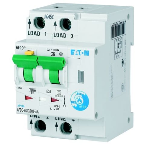 Sigurante automate - AFDD-40/2/C/003, Siguranta de protectie impotriva arcului electric + RCBO, In=40A,  curba C, 10kA,  30mA, tipe AC