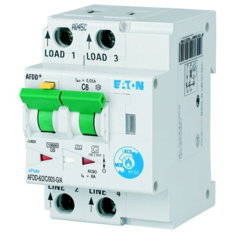 Sigurante automate - AFDD-6/2/C/003-A, Siguranta de protectie impotriva arcului electric + RCBO, In=6A,  2 poli, curba C, 6kA,  30mA, tip A