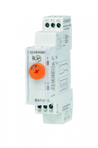 Relee de timp analogice - BA1R16MV1, Temporizator analog de mare putere Syr-Line BA1R, 12-240 VAC/DC,16 A, șină DIN