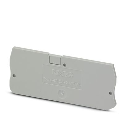 Cleme terminale - D-ST 2,5-QUATTRO, Capac de capăt, adâncime: 29,1 mm, lățime: 2,2 mm, înălțime: 72,2 mm, culoare: gri