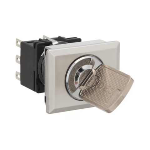 Butoane - LB8MK-2ST2A, Selector cheie / seria LB, gaură dreptunghiulară Ø18mm