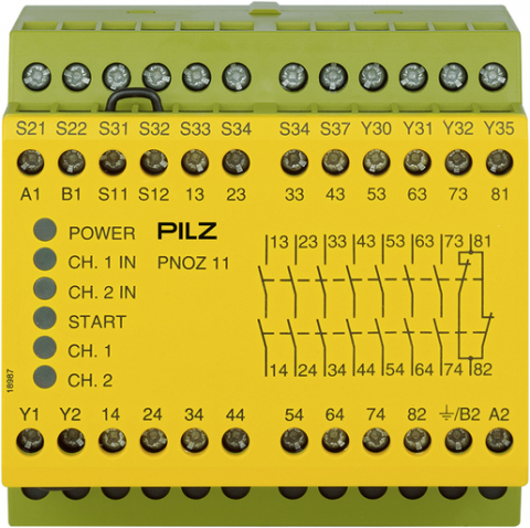 Relee de siguranta - PNOZ 11 230-240VAC 24VDC 7n/o 1n/c, Releu de siguranță (autonom), intrări: 1/2 canal
