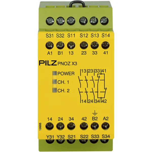 Relee de siguranta - PNOZ X3 110VAC 24VDC 3n/o 1n/c 1so, Releu de siguranță (autonom), intrări: 1/2 canal