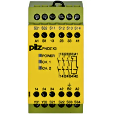 Relee de siguranta - PNOZ X3 120VAC 24VDC 3n/o 1n/c 1so, Releu de siguranță (autonom), intrări: 1/2 canal