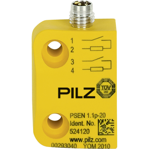 Intrerupatoare de siguranta - PSEN 1.1p-20/8mm/ 1 întrerupător magnetic de siguranță 2 n/o, conector tată M8 cu 4 pini, pătrat, IP67