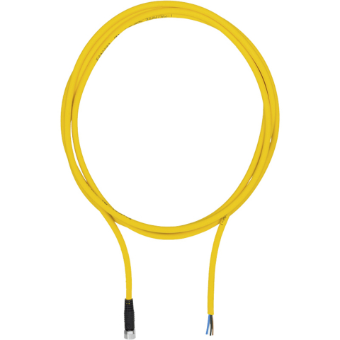 Cabluri de conectare cu mufa - PSEN Kabel Gerade/cablu ștecher drept 5m, Cablu de conectare, PUR, galben RAL1003, potrivit pentru lanțuri portabile