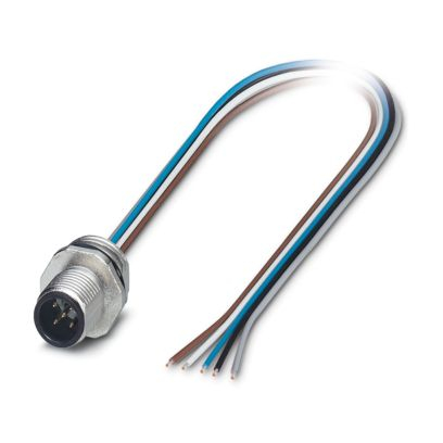 Cabluri de conectare cu mufa - SACC-E-M12MS-5CON-PG9/0,5, Montare frontală conector dispozitiv, universal, 5 poziții, Pin, drept, M12-Standard