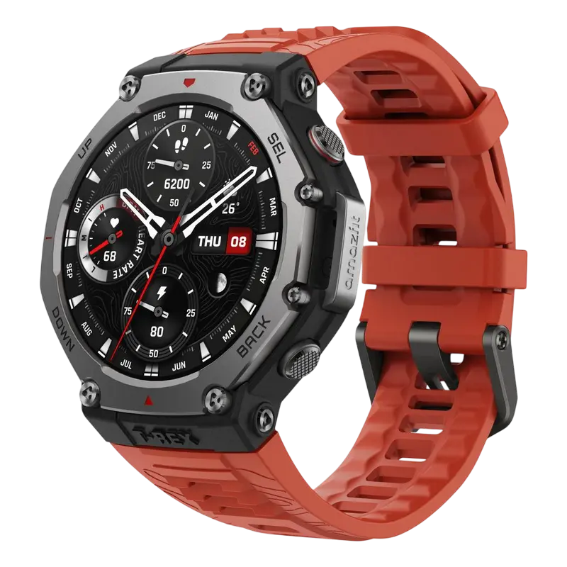 Amazfit T-Rex 3 Lava cu ecran AMOLED și curea portocalie [2]