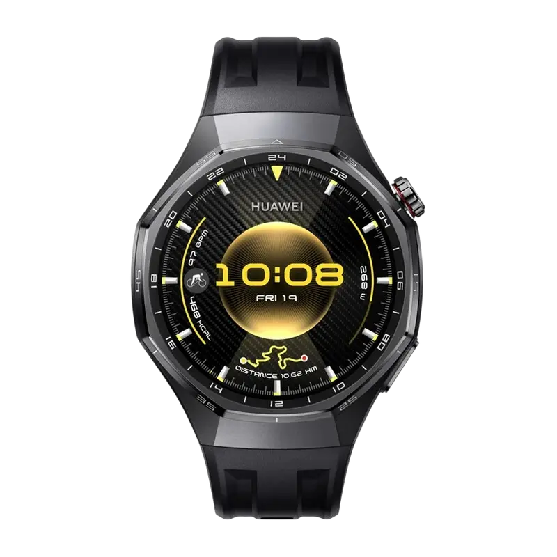 Ceasuri inteligente pentru bărbați - Huawei Watch GT 6 Pro 46 mm negru din titan cu curea din fluoroelastomer