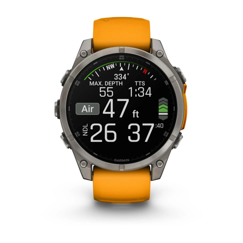 Ceasuri inteligente pentru bărbați - Garmin fēnix 8 47 mm – AMOLED safir, titan, 10 ATM, autonomie 16 zile