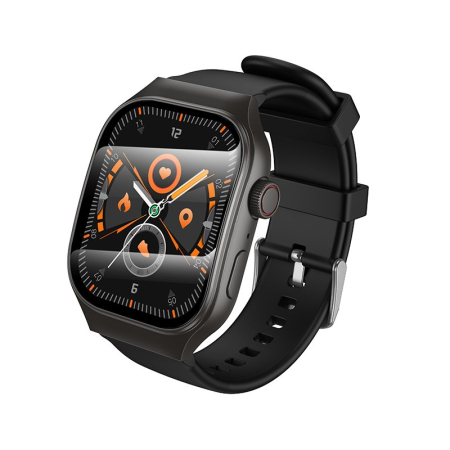 Ceasuri inteligente pentru bărbați - Hoco Y33 Black și Silver cu ecran curbat de 2,01 inch