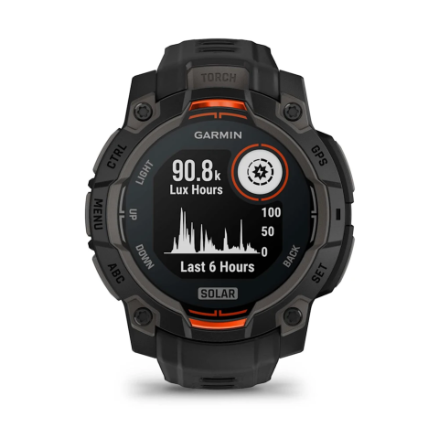 Умные часы - Garmin Instinct 3 45 мм – Solar Power Glass, 10 ATM, LED-фонарь, увеличенная автономность