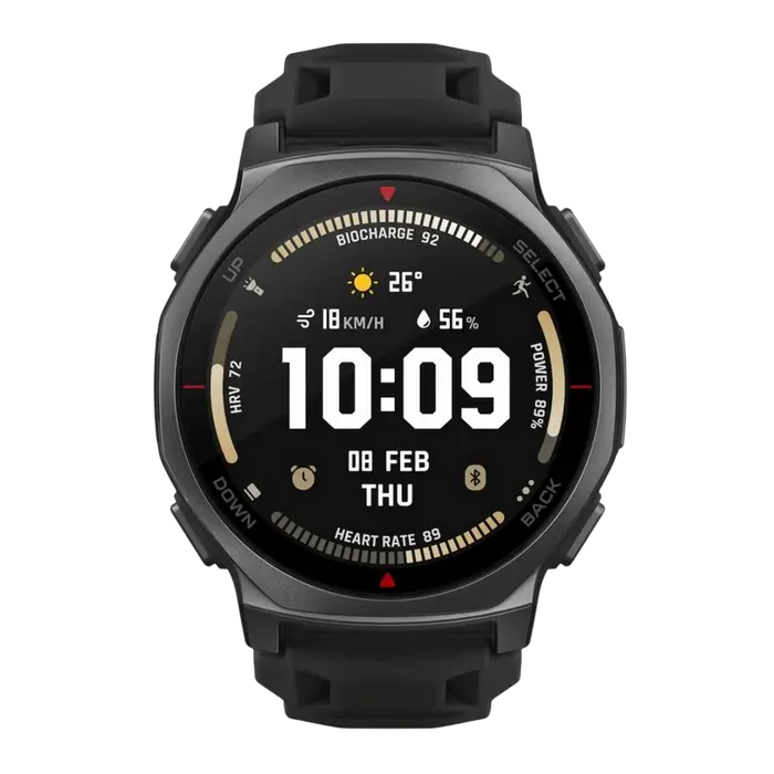 Ceasuri inteligente pentru bărbați - Amazfit T-Rex 3 Pro 44 mm Tactical Black cu ecran AMOLED și ramă din titan