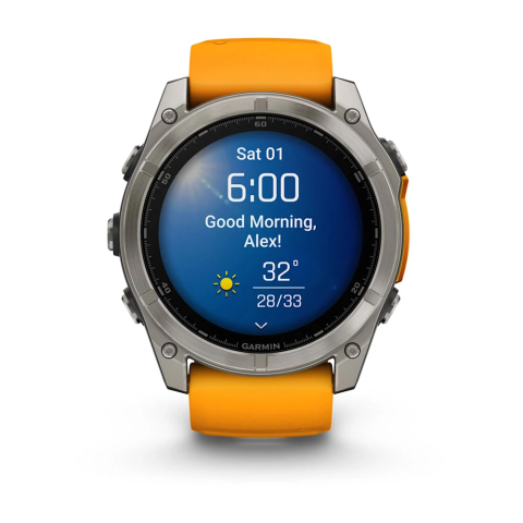 Умные часы - Garmin fēnix 8 Sapphire 51 мм – титан, сапфир, 10 ATM, 29 дней автономности