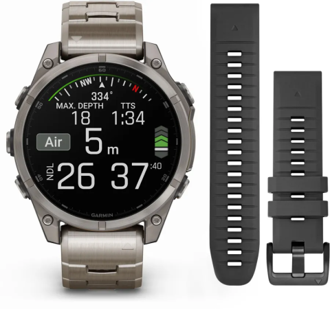 Умные часы - Garmin fēnix 8 Sapphire 47 мм – титан, сапфир, 10 ATM, автономность 16 дней
