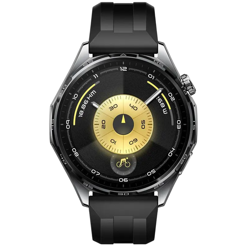 Ceasuri inteligente pentru bărbați - Huawei Watch GT 6 46 mm negru cu ecran AMOLED și curea sport