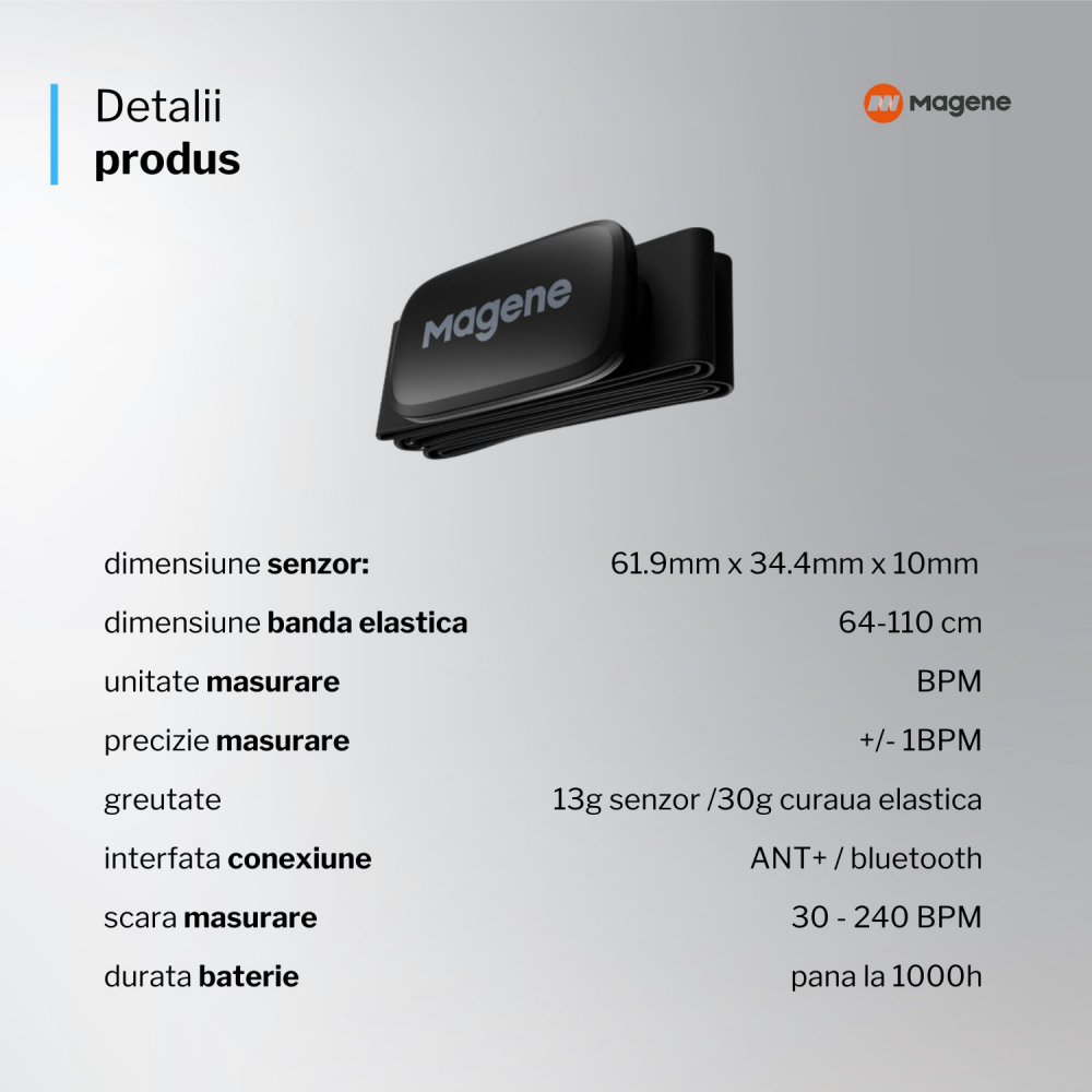 Centură  cu senzor de HRM (Heart Rate Monitor) multisport [7]