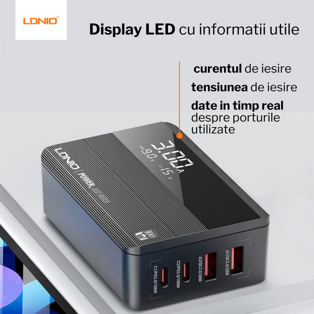 Incarcator USB ultra rapid (GaN) cu putere de 100W [4]
