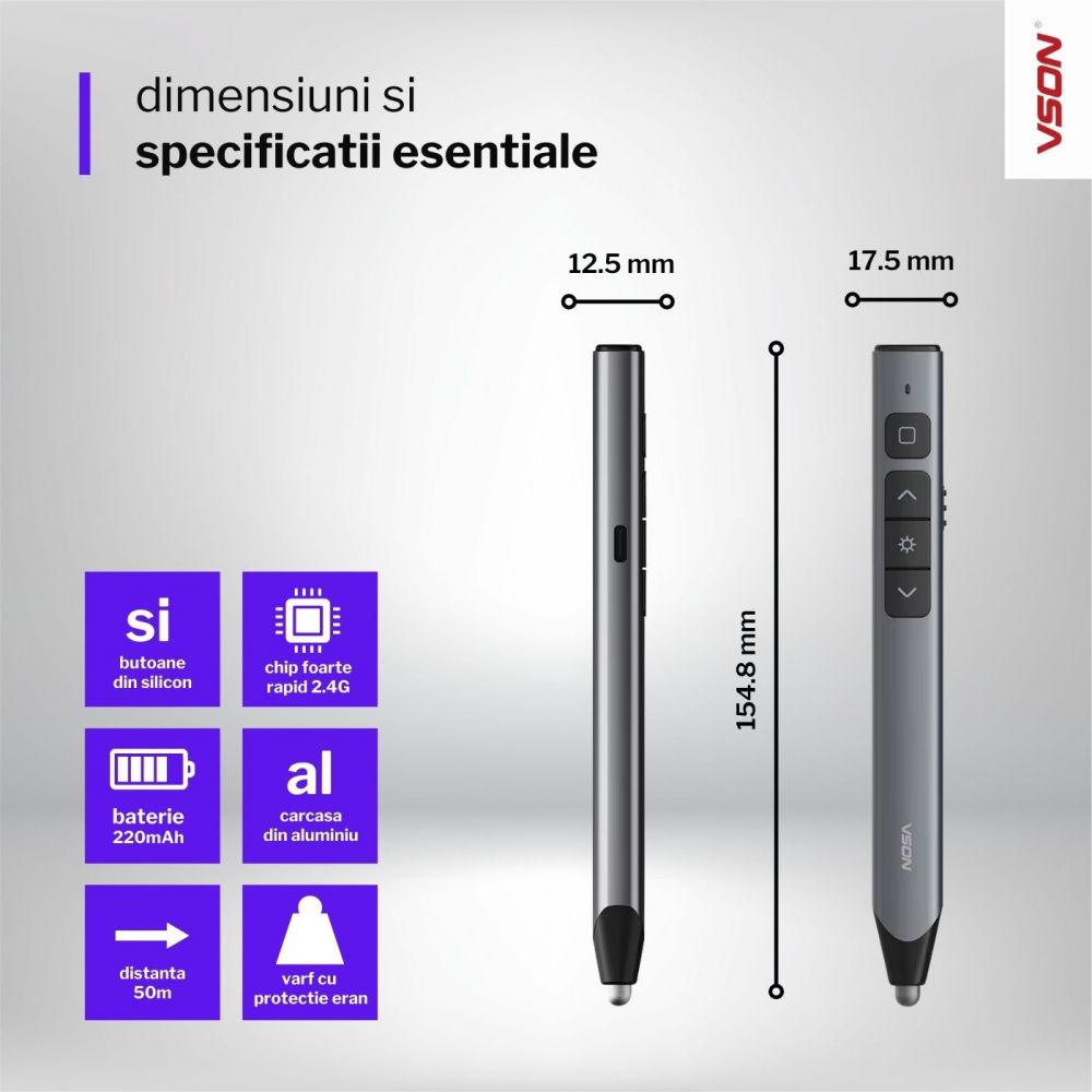 Indicator laser pentru prezentare cu funcție de stylus capacitiv pentru flip board  [8]